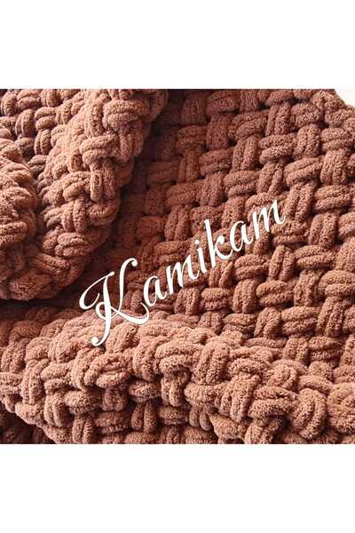 KAMİKAM М'яка оксамитова ковдра Alize 100 X 100 см, в'язана вручну, для немовлят