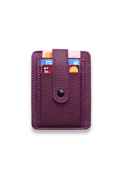 VANİLLA COLLECTİON Unisex Minimal Thin Model Purple Credit Card Holder & Business Card Holder & Wallet & Portfolio