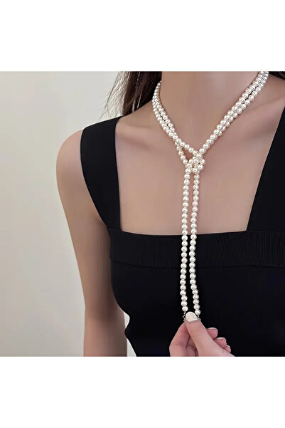 Lovisa EL EMEĞİ İNCİ KOLYE, UZUN TEK SIRA İNCİ