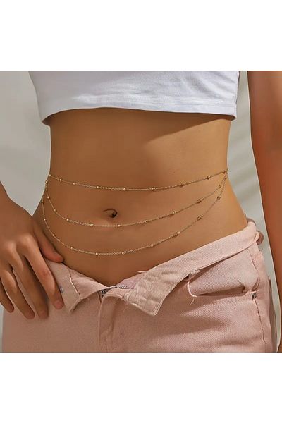 Lovisa اليدوية السائبة الخصر سلسلة البطن قلادة