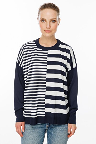 accort Çizgi Desenli Kazak-LACI