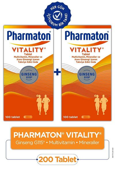 Pharmaton Vitality 100 Tablets 2 Pieces