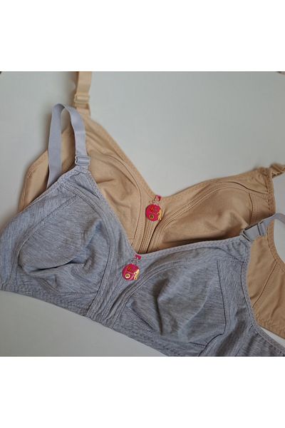 NARIYA Sutien din bumbac de mărime mare pentru femei 2 bucăți Sutien pieptănat Lenjerie de corp confortabilă zilnică