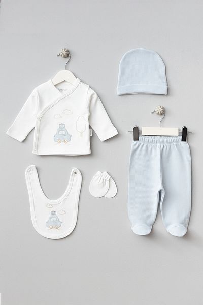 Bebitof Car Patterned 5 Piece Hospital Discharge Set