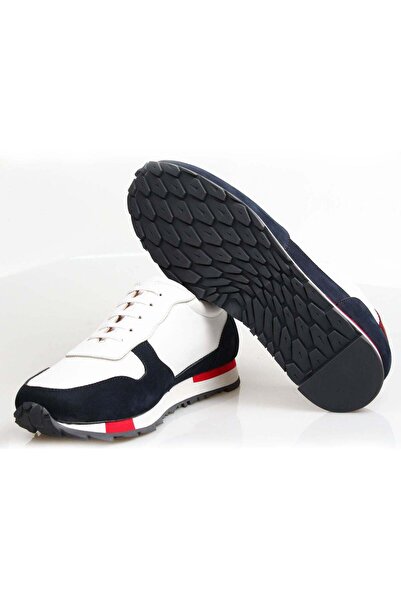 Butik White Color Lace-Up Genuine Leather Men's Shoes