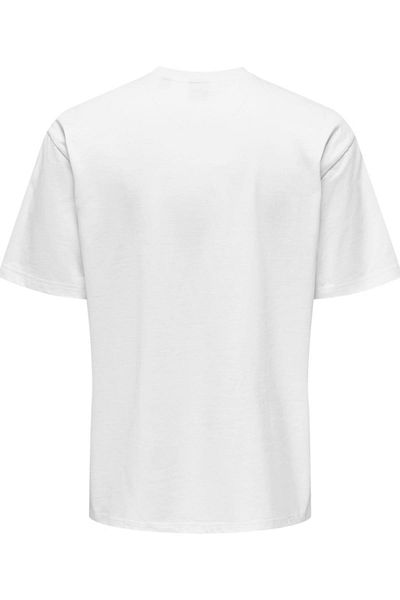 Only & Sons Μπλουζάκι Onsfred Lıfe Rlx Ss Tee N Beyaz Erkek Kısa Kol