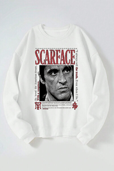 THEWERT Scarface With A Vengeance Štampano Ženska/Muška Bela okrugla kragna P...