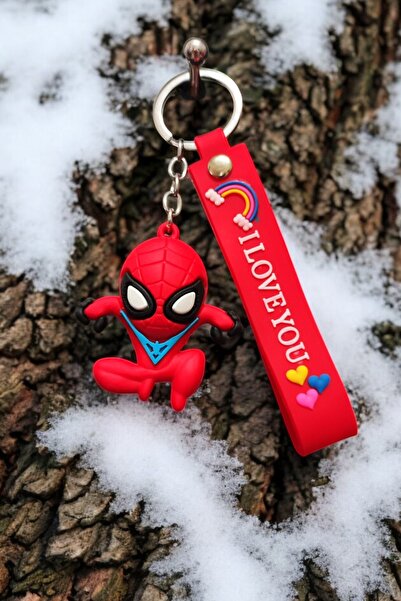 Lynare سبايدر مان سبايدر مان 3D سيليكون سلسلة المفاتيح وحقيبة الملحقات