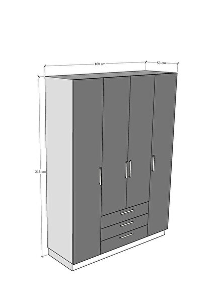 asratrend 4 Kapaklı Gardırop 160cm