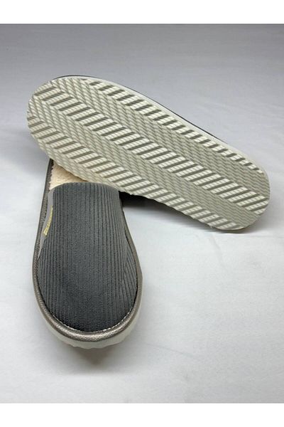 Special Action Unisex Velvet Leather Detailed Eva Non-Slip Sole Comfortable Lightweight Indoor Slippers