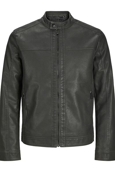 Jack & Jones Jjewarner Pu Gingham Design Coat