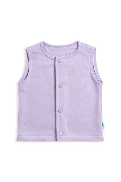 Zuppers Lilac Cotton Baby Kids Vest - Snap Fastener