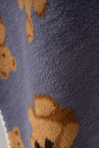 Bebitof Cute Bears Patterned 90X100 cm Plush Baby Blanket