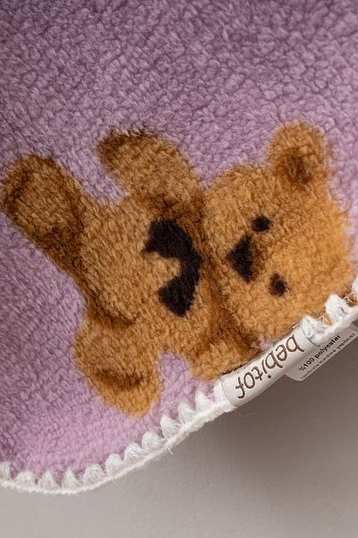 Bebitof Cute Bears Patterned 90X100 cm Plush Baby Blanket