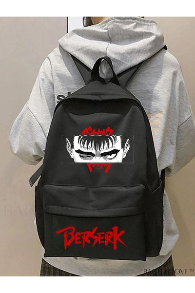 Touz Moda Red Berserk Eyes Double Printed School, Εκπαιδευτικό, Σακίδιο πλάτης μάθησης