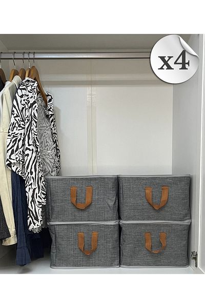 Sertil 4 Pcs 45X25X20 Steel Closet Organizer Shelf Organizer Storage Foldable Clothing Organizer