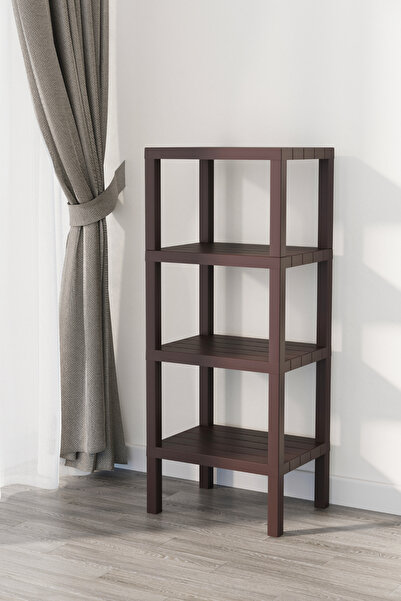 Heredot Mithra Life 4 Katlı Plastik Kahverengi Banyo Mutfak Rafı Mıt1053