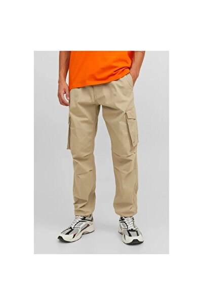 Jack & Jones JACK&JONES 12242264 Тънки панталони с маншети и карго джоб JJNOAH от млечна кожа