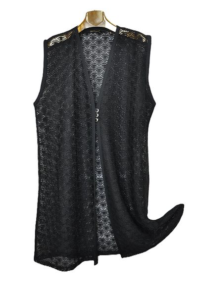 elma abone Plus Size Lace Three Button Vest