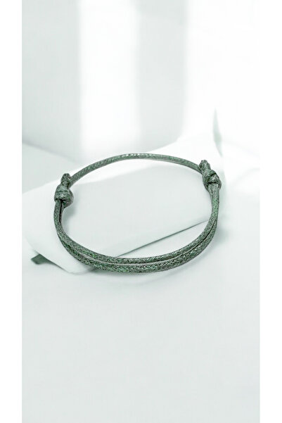 LA TINY AKSESUAR سوار حبل قابل للتعديل للجنسين، سوار كاكي