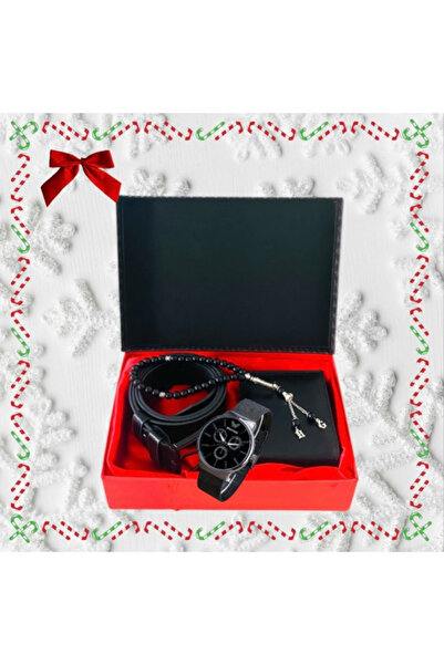 Carlino Erkek Siyah Kemer Cüzdan Saat Hediye Seti (KAPAK NOTUMUZ ÖRNEKTİR.)