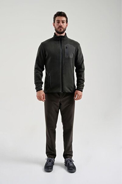 Exuma 2312003 Erkek Haki Tam Fermuarlı Polar