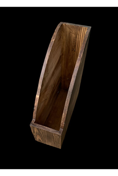 depo haki 30.5x10x26.5 cm. Metal Kulplu Ahşap Dosyalık