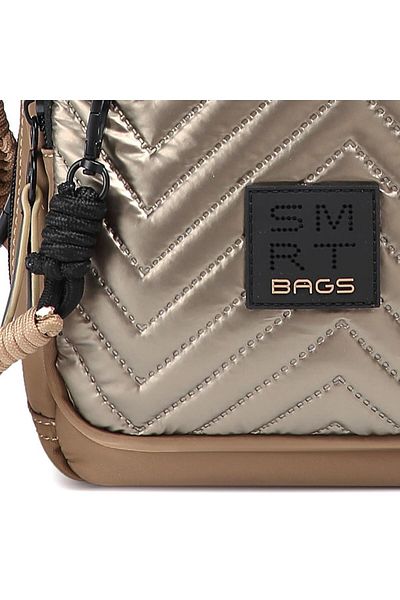 SMART BAGS Γυαλιστερό υφασμάτινο γυναικείο σακίδιο πλάτης μικρού μεγέθους με λουράκι 3247