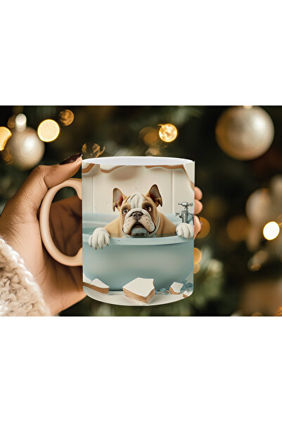 Evion Dog in a Tub 3D Porcelain Mug - Gift Mug - Printed Mug