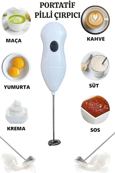 MEDUSHOP White Barista Foam - Wireless & Battery Operated, Milk, Coffee, Egg, Sauce, Cream Frother