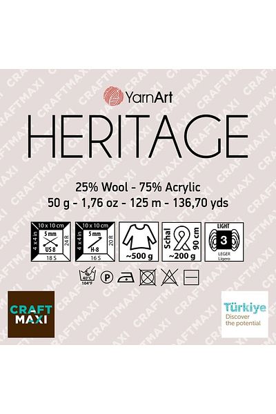 Yarnart Herıtage Ebruli Ață de tricotat manual Ebruli-342