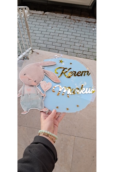 İSİM LAZER Bebek kapi süsü / Hastane odası bebek  kapı süsü