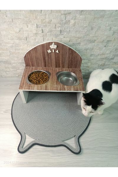 Sarda Design Grey Cat Ear Mat Mama Mati Presentation for Pet Friends - 48cm X 48cm