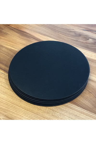 Rapithwin 6 Adet 30 cm Siyah Mdf Yuvarlak Daire Plaka Supla Tabanı