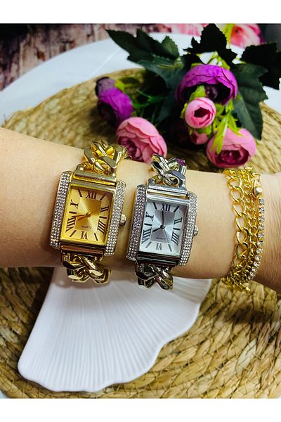 Spectrum Stylish Stone Detailed Wristwatch