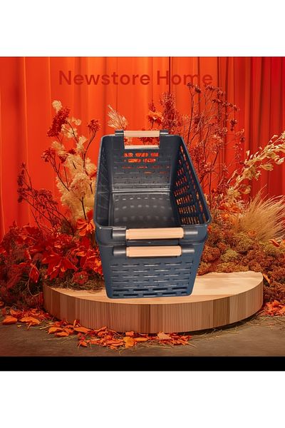 NEWSTORE HOME سلة تنظيم بلاستيكية متعددة الأغراض مكونة من قطعتين - سلة تنظيم الخزانة والدرج