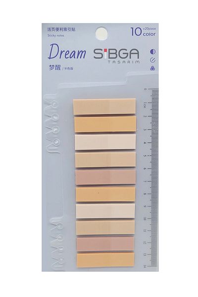 sibga tasarım Transparent Colored Post-It Note Paper - 200 Sheets Bookmark Sticker