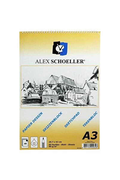 Alex Schoeller لوحة رسم مخططة حلزونية 60 Yp A3 90 gr Alx-822