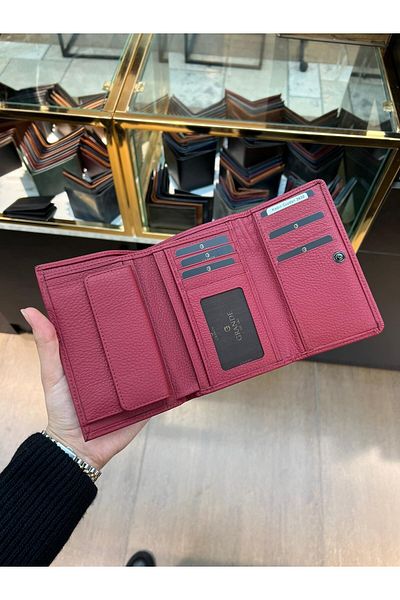 Deriza Grande 2639 Burgundy Genuine Leather Women's Wallet