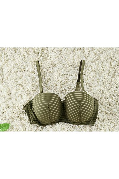 ELOSH BOUTIQUE Sutien tricotat fără bretele acoperit cu dungi
