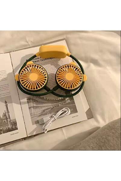 hediyeconcepti 1 Adet Mini Asılı Boyun Fanı USB Ayarlanabilir Klima Boyun Ban...
