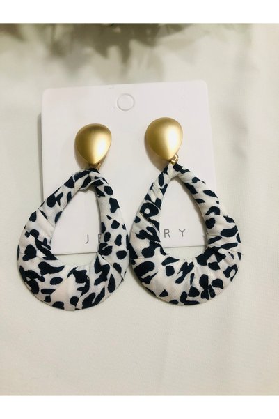 Home Zebra Pattern Drop Earrings - Black and White Earrings