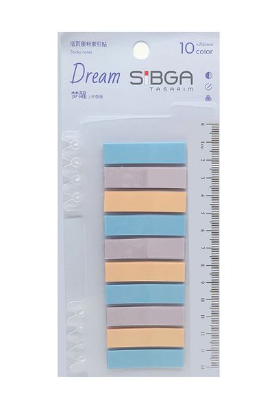 sibga tasarım Transparent Colored Post-It Note Paper - 200 Sheets Bookmark Sticker