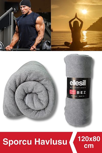 Ellesill Large Size Sports Towel - Quick Dry Fitness Towel 120X80 cm Activedry