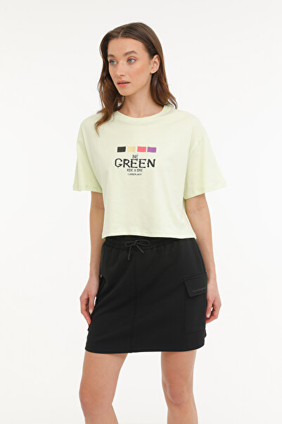 lumberjack Green Short Sleeve T-Shirt Women Wl Vanılla 11Md1056