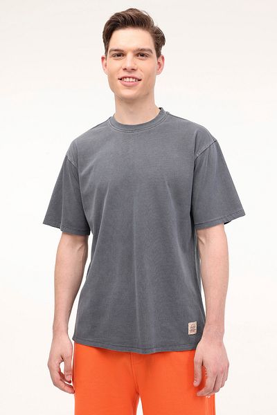 lumberjack Ανδρικό κοντομάνικο T-shirt Anthracite - M-BSC C NECK 11BS38 4FX
