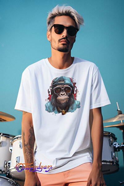 oneagılyazı tricou oversize cu imprimeu maimuță