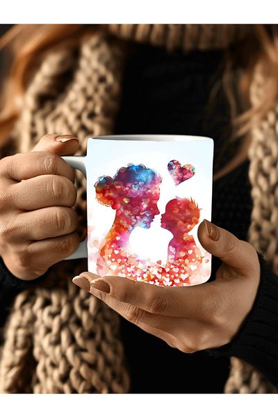 Evion Porcelain Mug in Mother and Baby Design - Gift Mug - Printed Mug