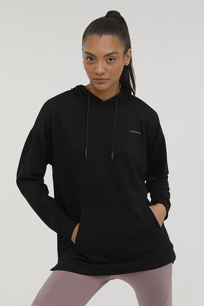 lumberjack Γυναικείο φούτερ W-ct664 Luna Long Hoodie Μαύρο