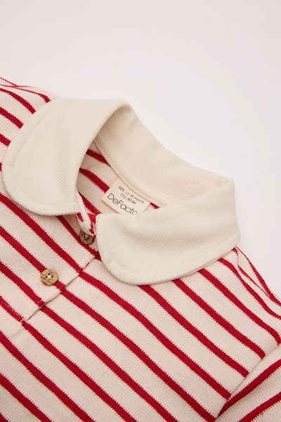 DeFacto Baby Girl Baby Collar Striped Sweatshirt D7872A525Sp